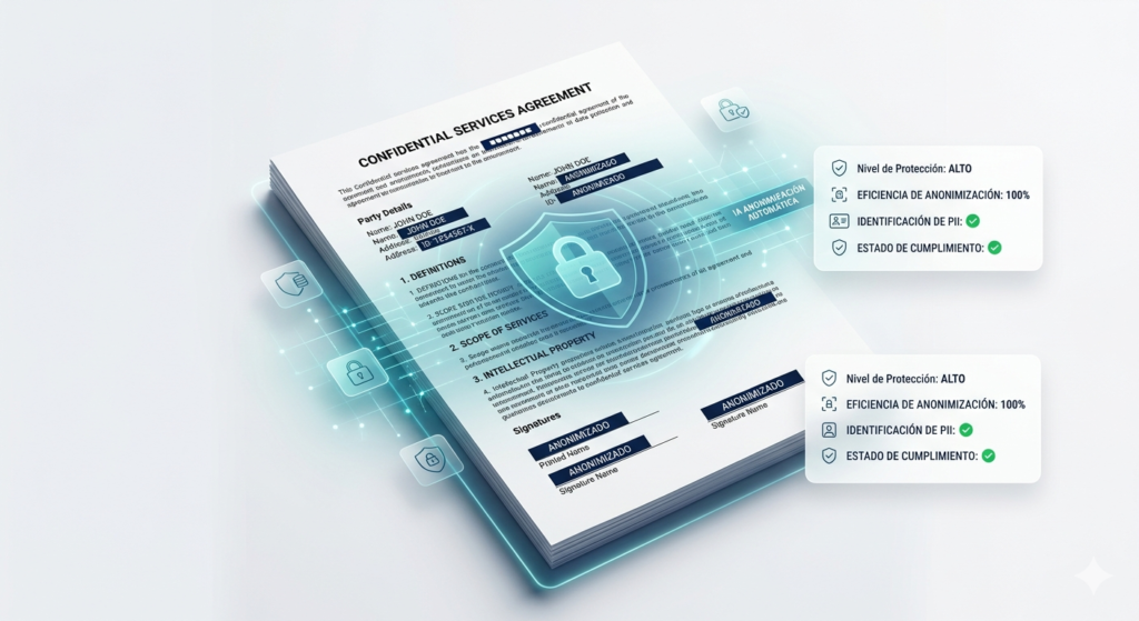 Protección de datos en documentos legales